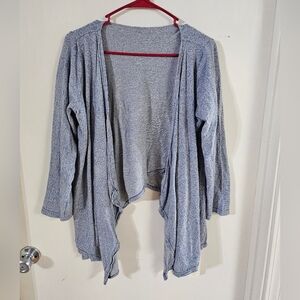 Vigorella Elegant Blue Open-Front Cardigan